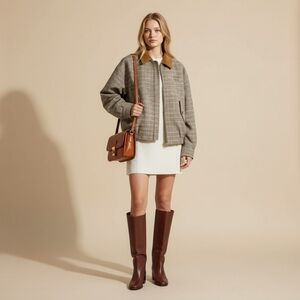 Miu Miu Checked Double Weave Blouson Jacket It36